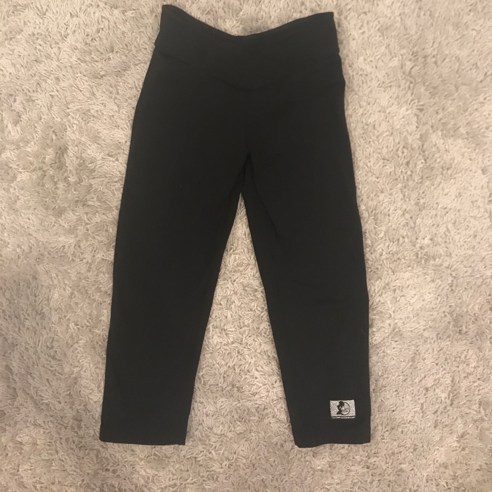 Celestial body cropped black leggings